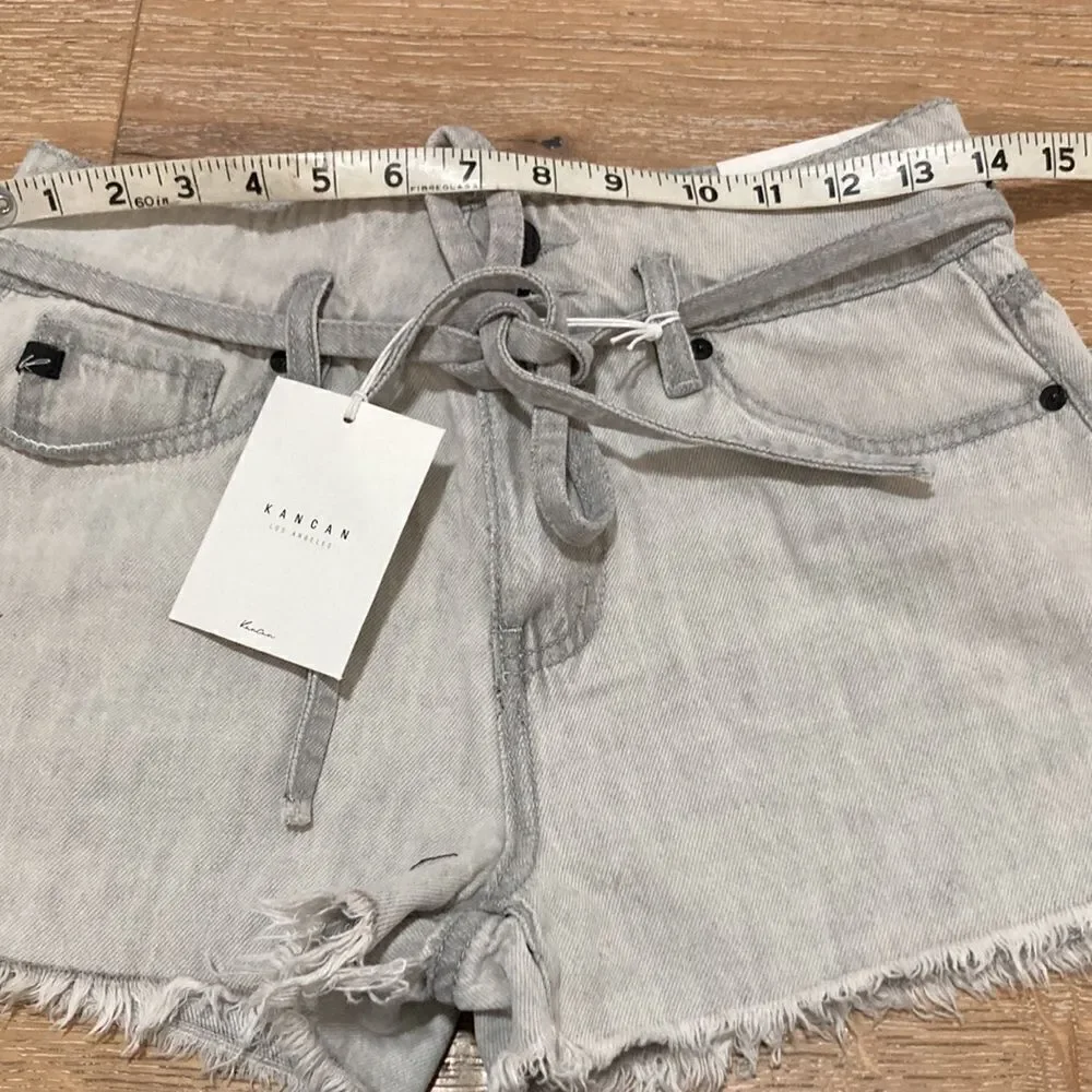Kancan hi rise shorts with raw hem size small new with tags